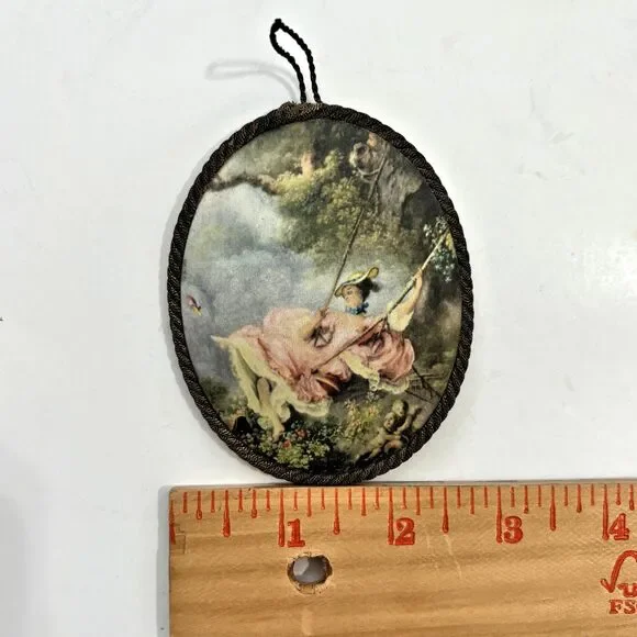 Vintage Silk Christmas Ornament West German Holiday Vintage Shabby Decor - Picture 4 of 5